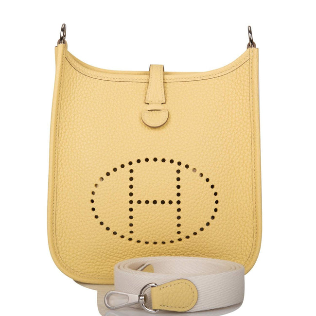 Hermes Jaune Poussin Clemence Evelyne TPM Bag Palladium Hardware Hover Image