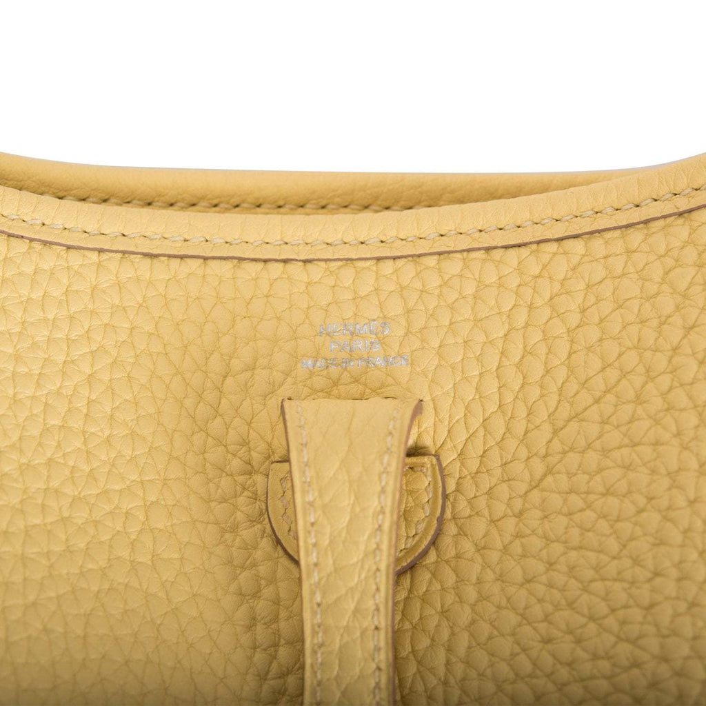 Hermes Jaune Poussin Clemence Evelyne TPM Bag Palladium Hardware