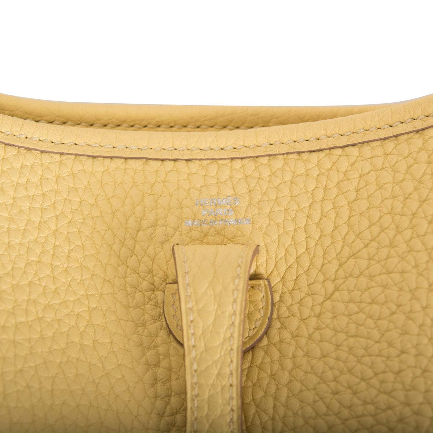 Hermes Jaune Poussin Clemence Evelyne TPM Bag Palladium Hardware