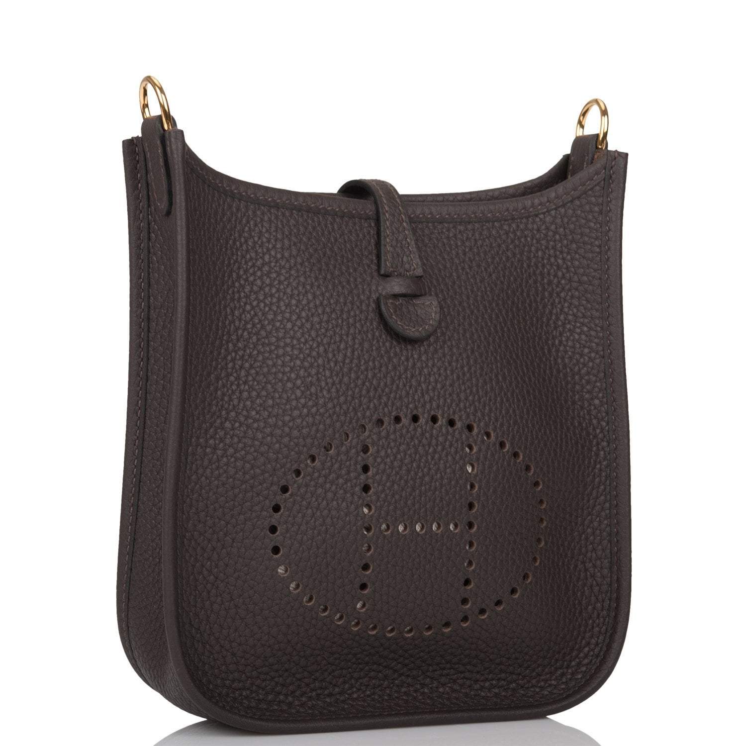 Hermes Ebene Clemence Evelyne TPM Bag Gold Hardware