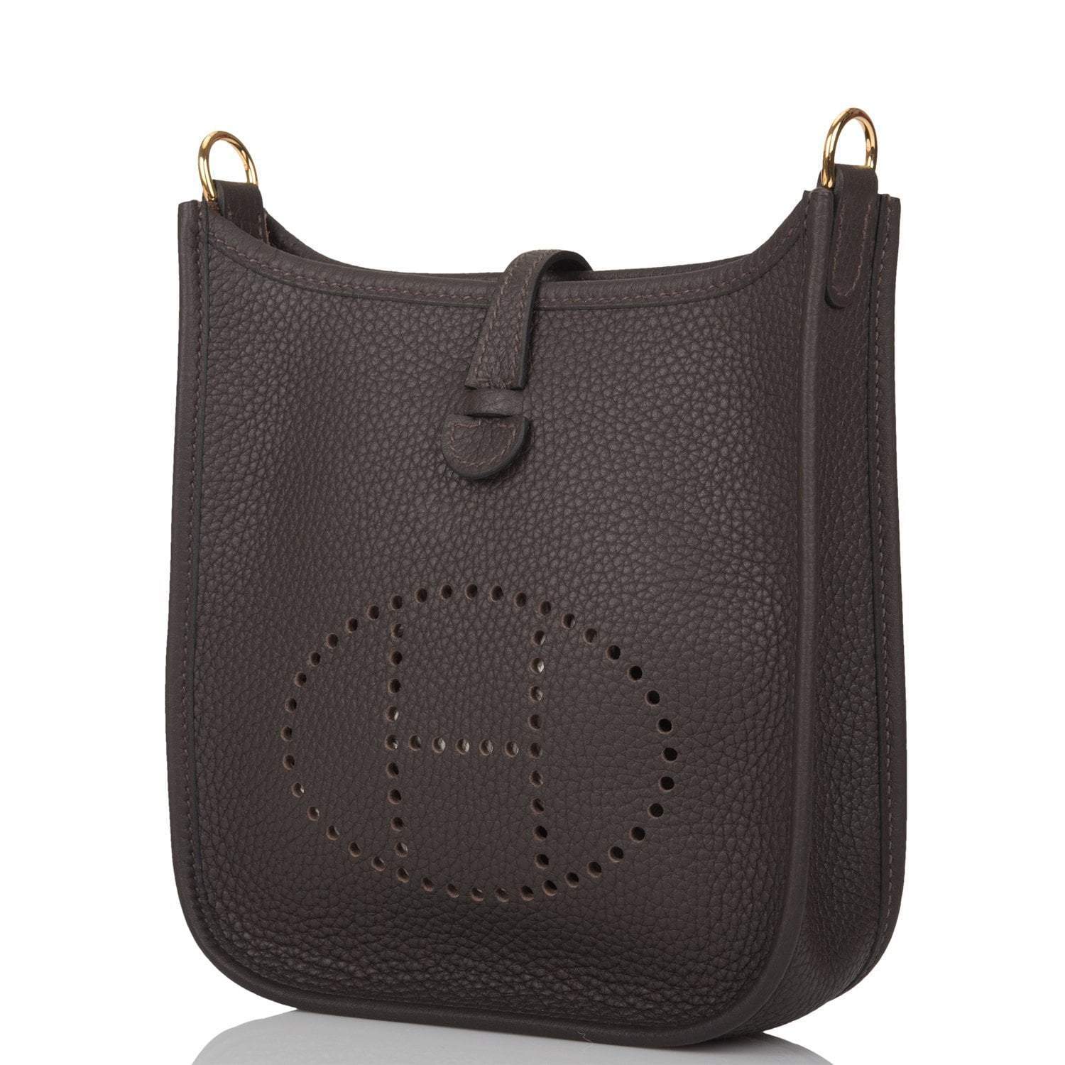 Hermes Ebene Clemence Evelyne TPM Bag Gold Hardware