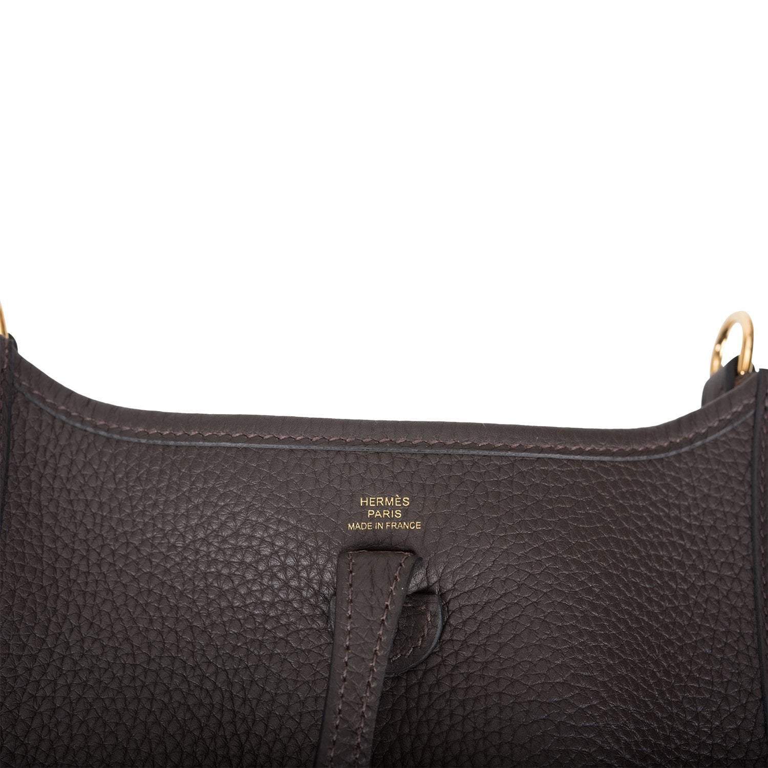 Hermes Ebene Clemence Evelyne TPM Bag Gold Hardware