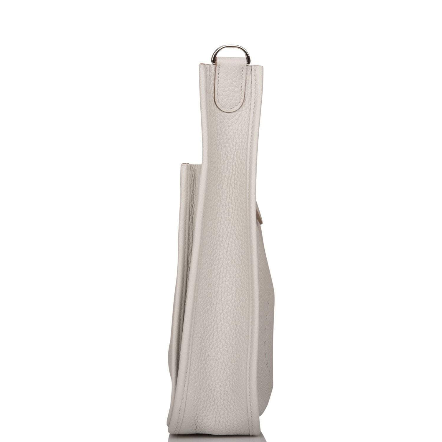 Hermes Gris Perle Clemence Evelyne III PM Bag Palladium Hardware