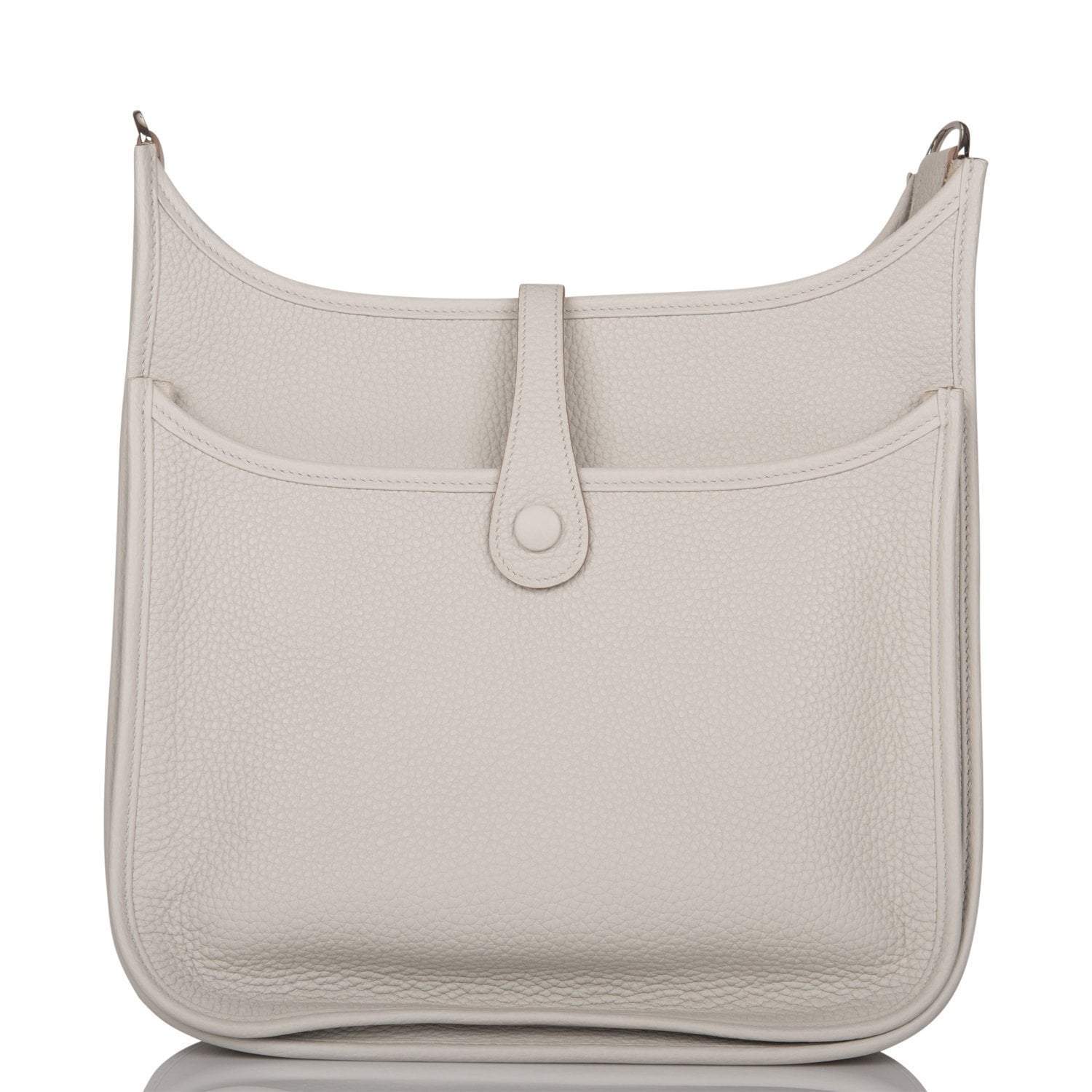 Hermes Gris Perle Clemence Evelyne III PM Bag Palladium Hardware
