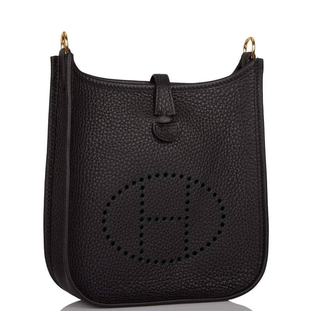Hermes Black Clemence Evelyne TPM Bag Gold Hardware