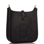 Hermes Black Clemence Evelyne TPM Bag Gold Hardware