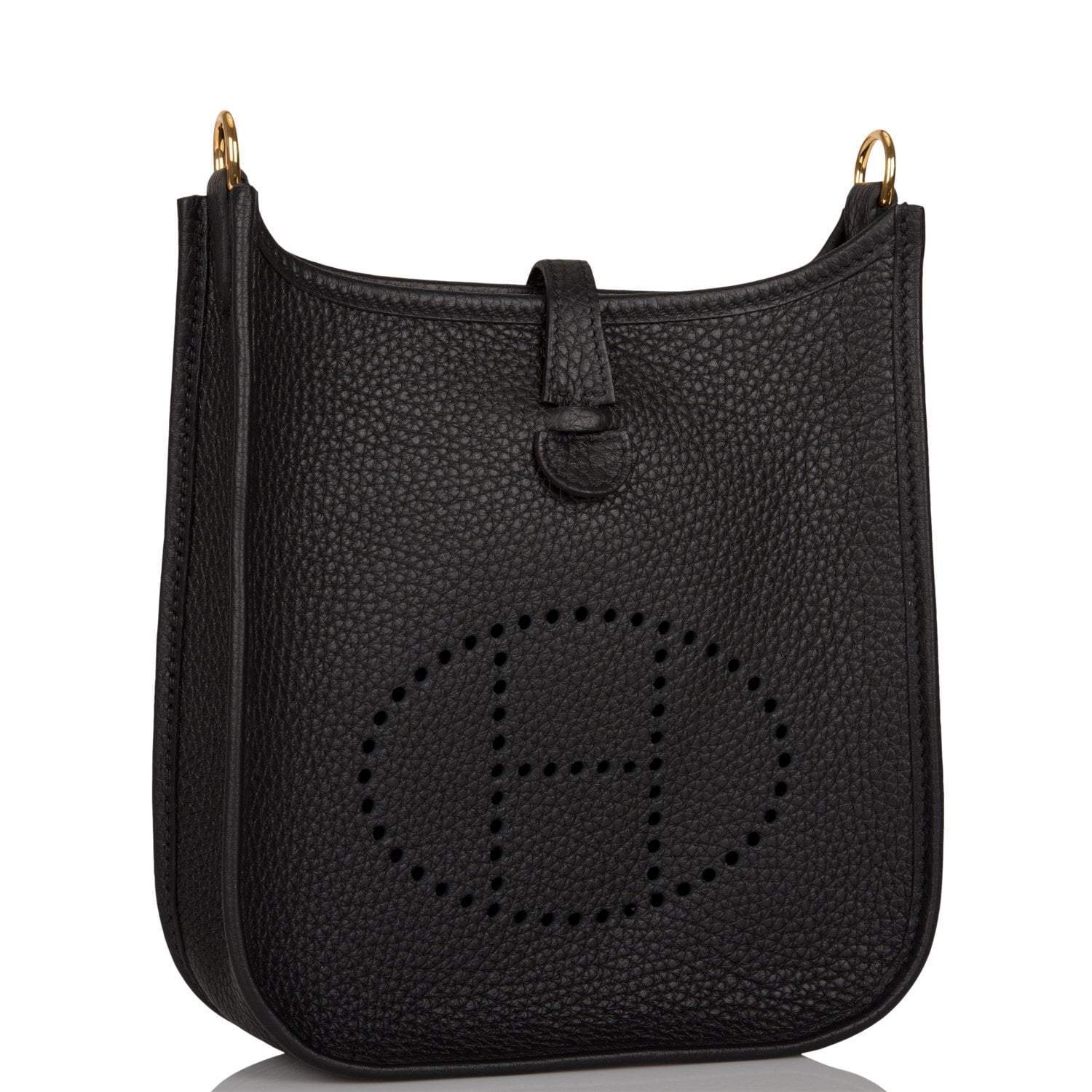 Hermes Black Clemence Evelyne TPM Bag Gold Hardware