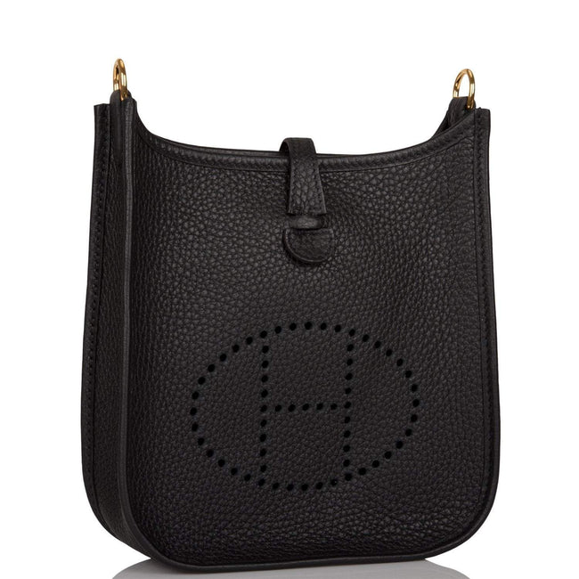 Hermes Black Clemence Evelyne TPM Bag Gold Hardware Main Image