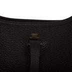 Hermes Black Clemence Evelyne TPM Bag Gold Hardware