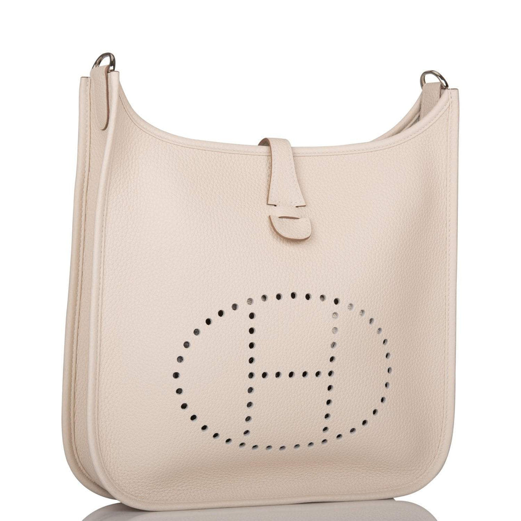 Hermes Craie Clemence Evelyne III PM Bag Palladium Hardware