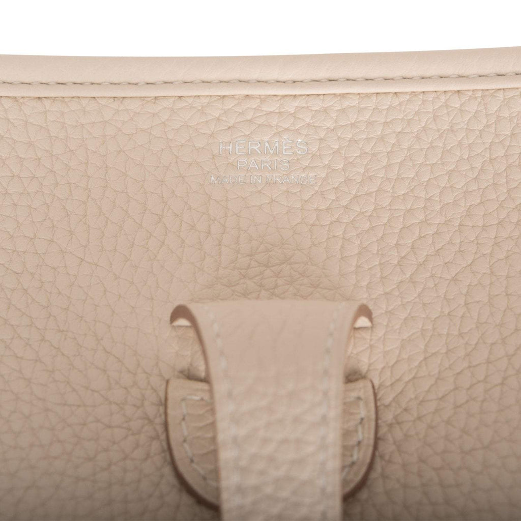 Hermes Craie Clemence Evelyne III PM Bag Palladium Hardware