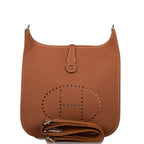 Hermes Gold Clemence Evelyne III PM Bag Palladium Hardware