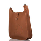 Hermes Gold Clemence Evelyne III PM Bag Palladium Hardware