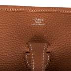 Hermes Gold Clemence Evelyne III PM Bag Palladium Hardware
