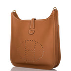 Hermes Gold Clemence Evelyne III PM Bag Gold Hardware