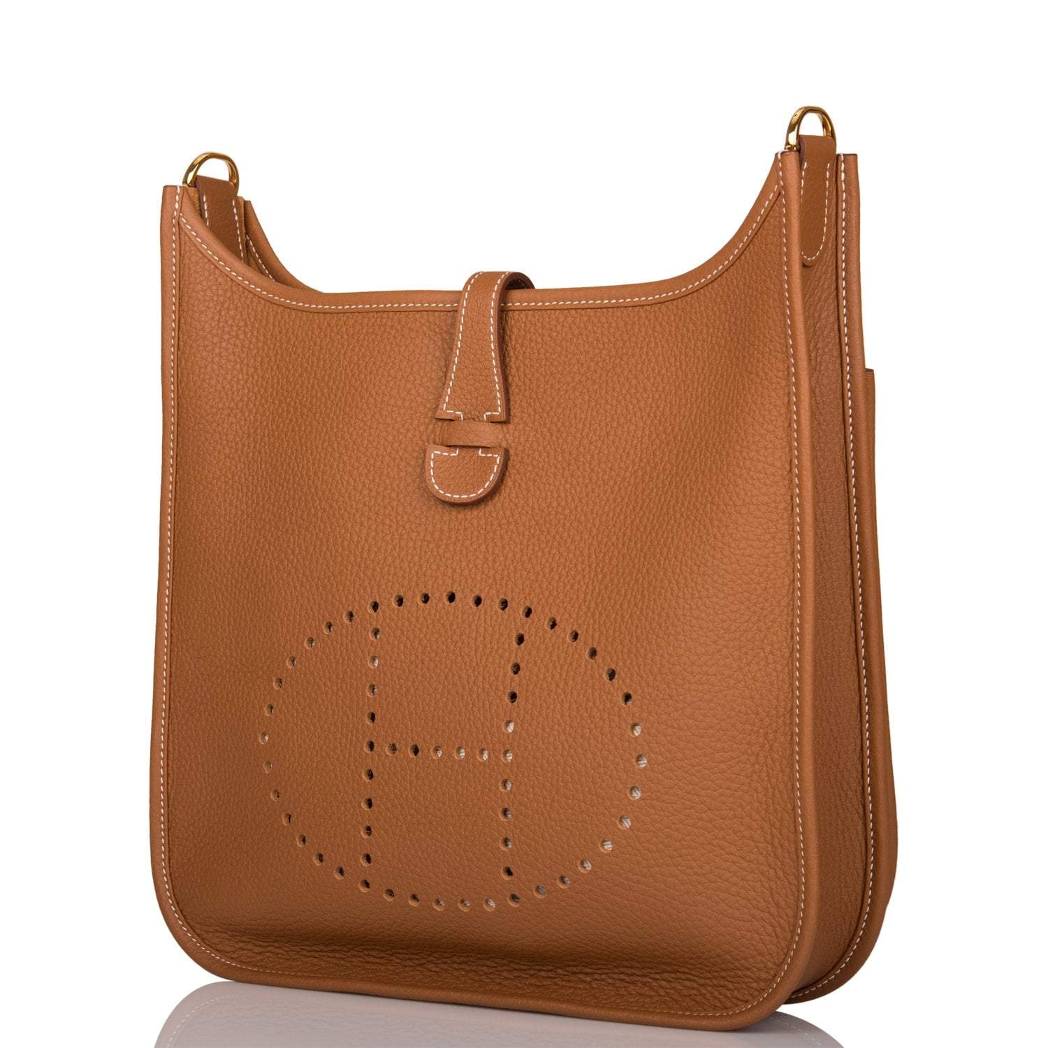 Hermes Gold Clemence Evelyne III PM Bag Gold Hardware