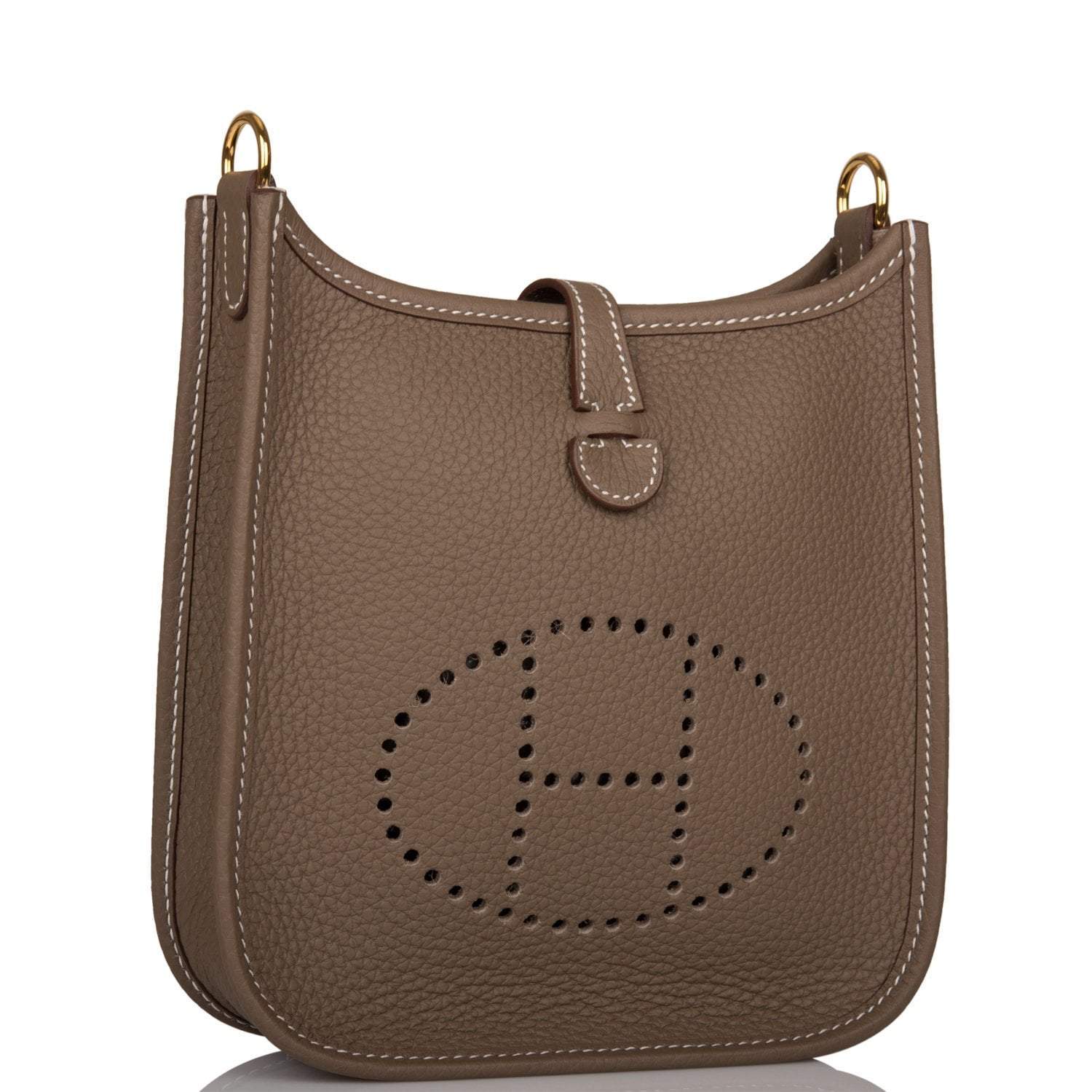 Hermes Evelyne TPM Etoupe Clemence Bag Gold Hardware