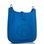 Hermes Bleu Zellige Clemence Evelyne TPM Bag Palladium Hardware