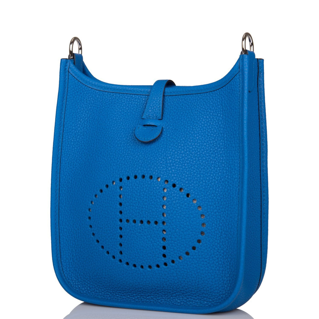 Hermes Bleu Zellige Clemence Evelyne TPM Bag Palladium Hardware