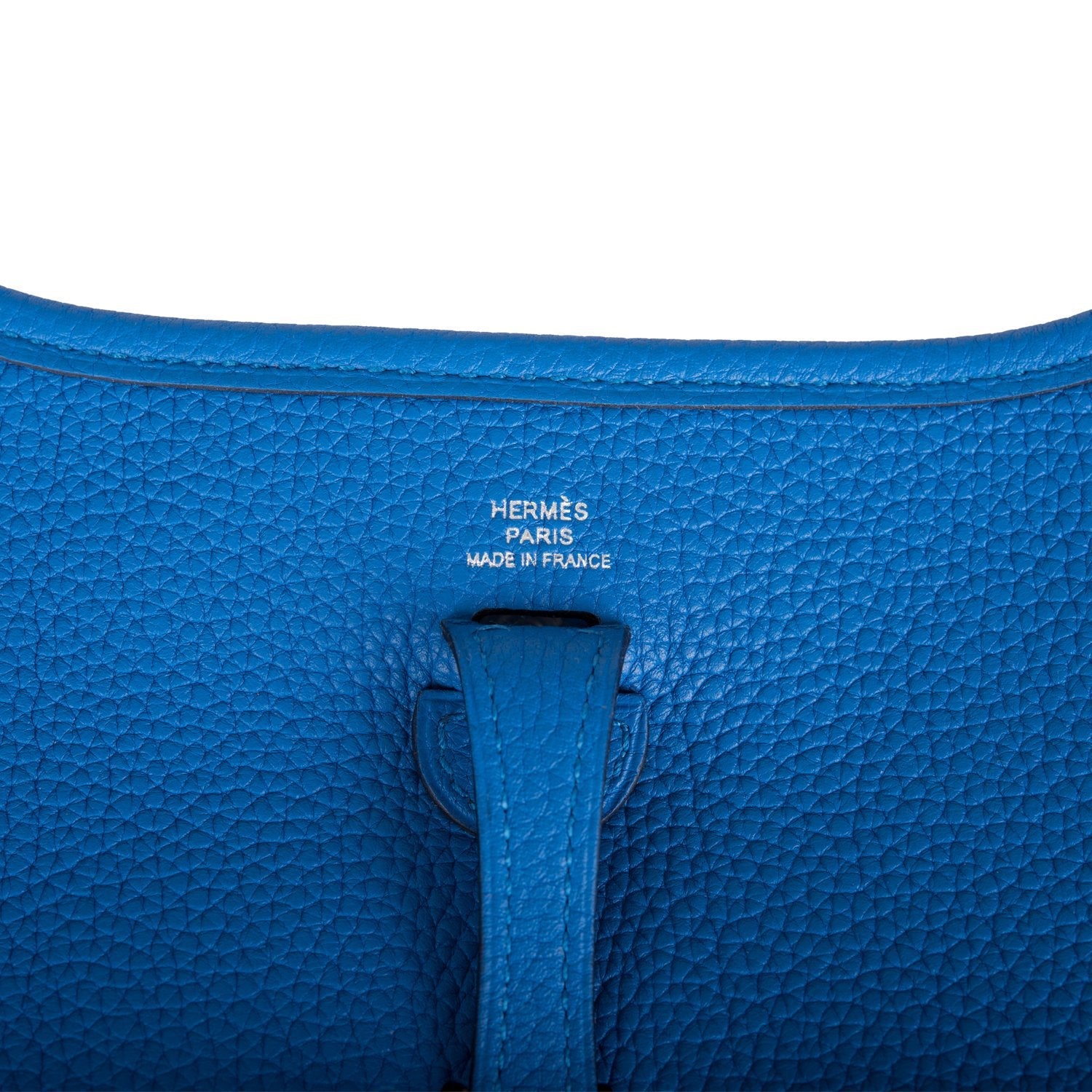 Hermes Bleu Zellige Clemence Evelyne TPM Bag Palladium Hardware