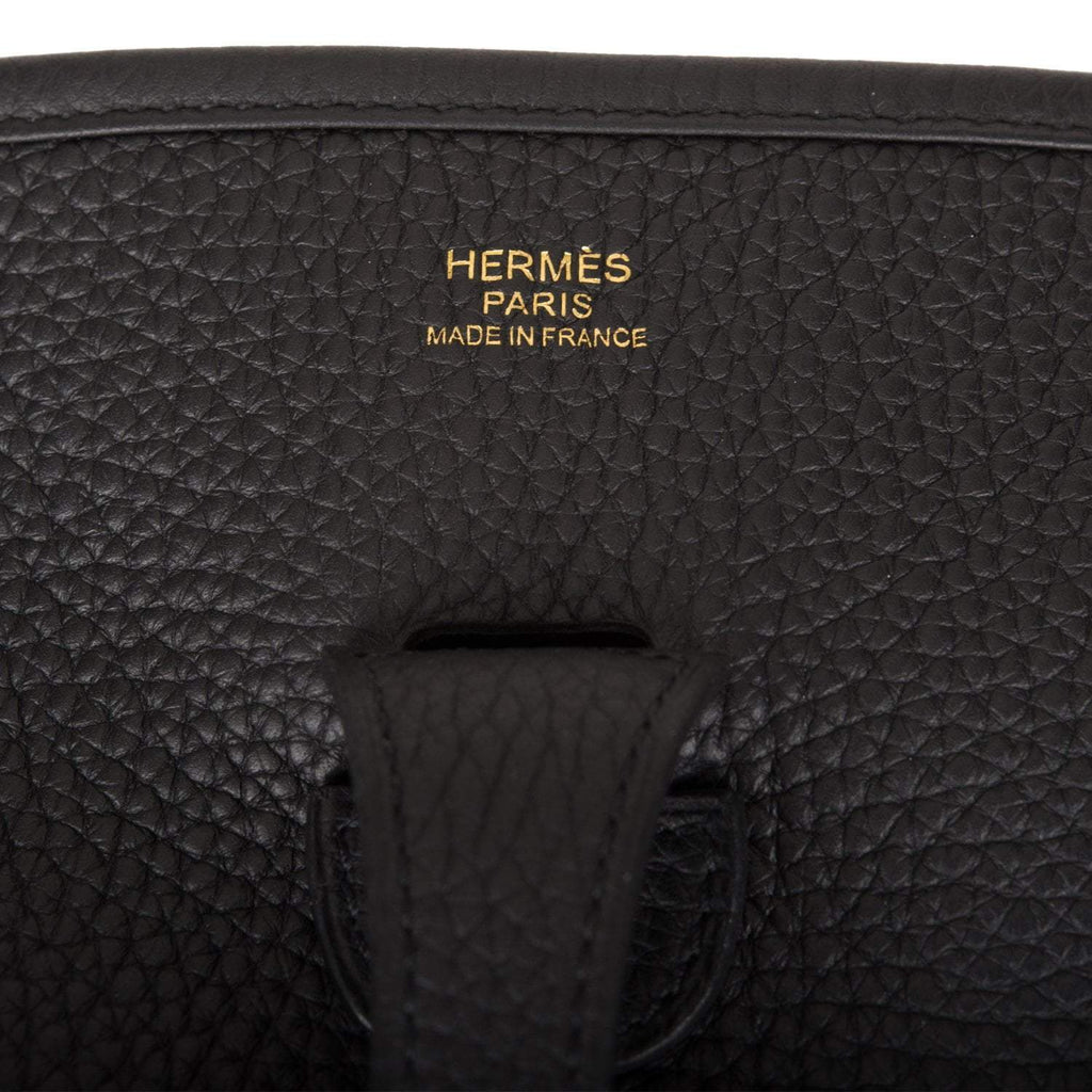 Hermes Evelyne III PM Black Clemence Gold Hardware