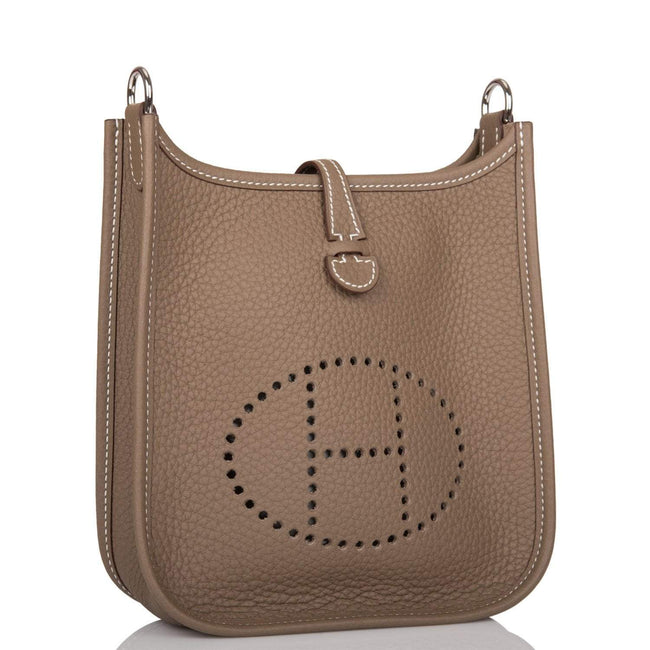 Hermes Evelyne TPM Etoupe Clemence Bag Palladium Hardware Main Image