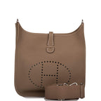 Hermes Evelyne III PM Etoupe Clemence Palladium Hardware