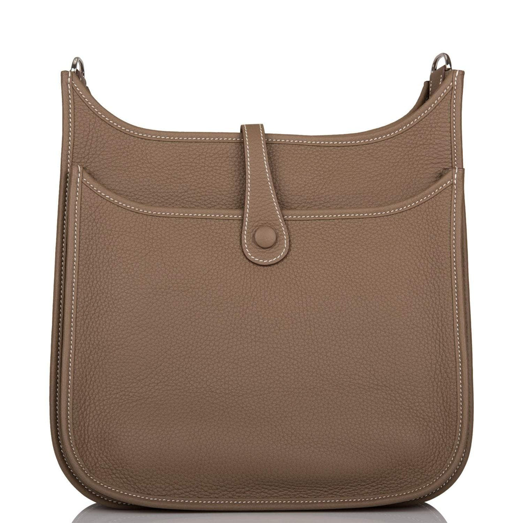 Hermes Evelyne III PM Etoupe Clemence Palladium Hardware