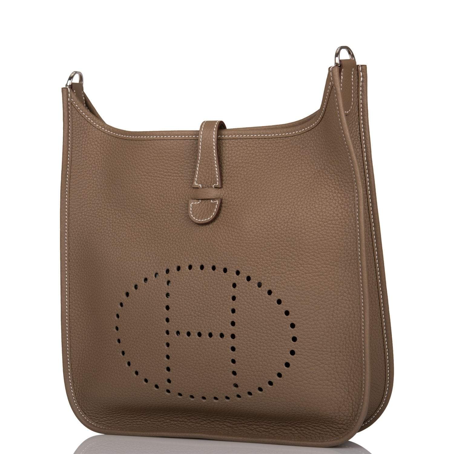 Hermes Evelyne III PM Etoupe Clemence Palladium Hardware