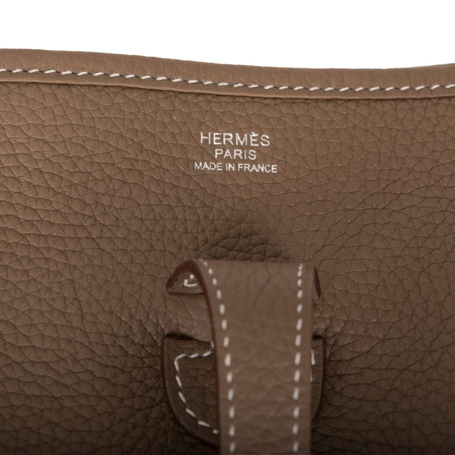 Hermes Evelyne III PM Etoupe Clemence Palladium Hardware