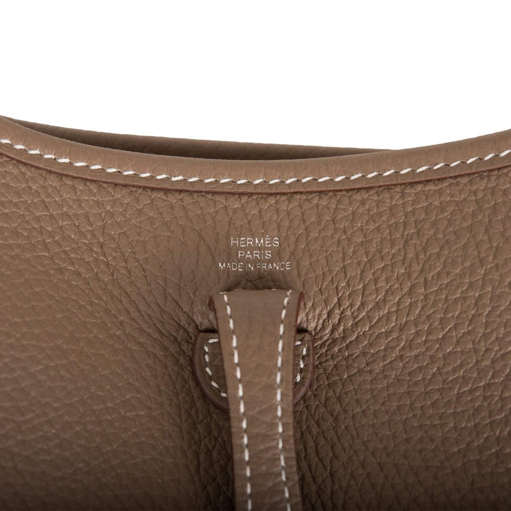 Hermes Evelyne TPM Etoupe Clemence Bag Palladium Hardware