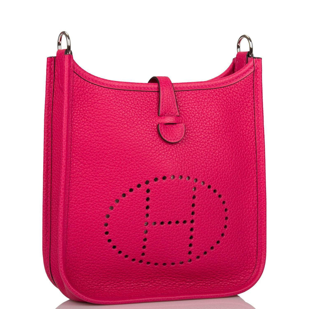 Hermes Rose Mexico Clemence Evelyne TPM Bag Palladium Hardware