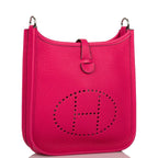 Hermes Rose Mexico Clemence Evelyne TPM Bag Palladium Hardware