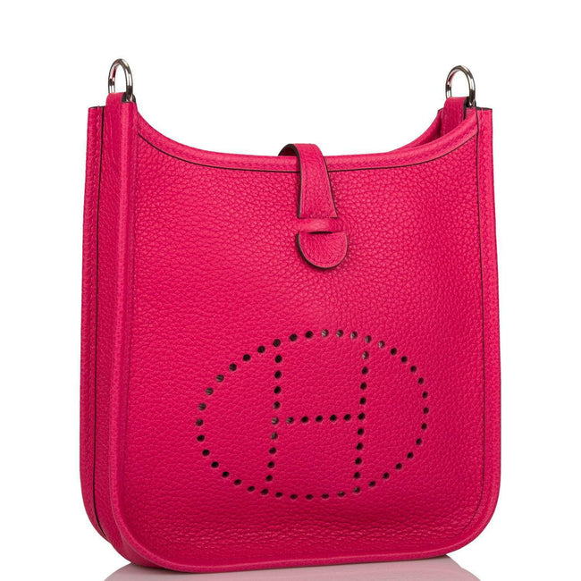 Hermes Rose Mexico Clemence Evelyne TPM Bag Palladium Hardware Main Image