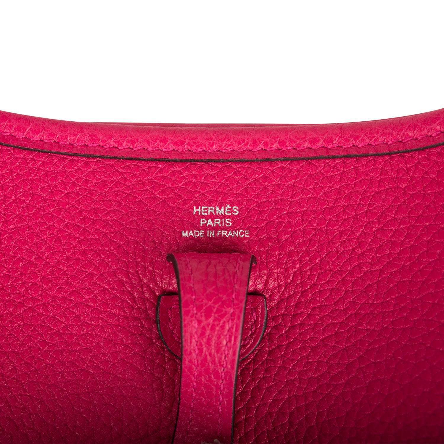 Hermes Rose Mexico Clemence Evelyne TPM Bag Palladium Hardware