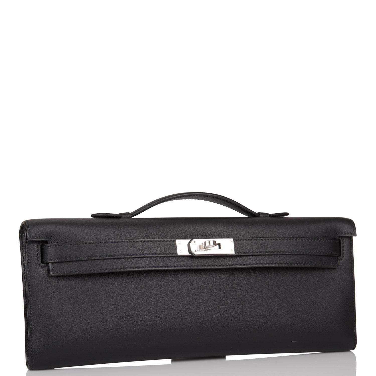 Hermes Black Swift Kelly Cut Palladium Hardware