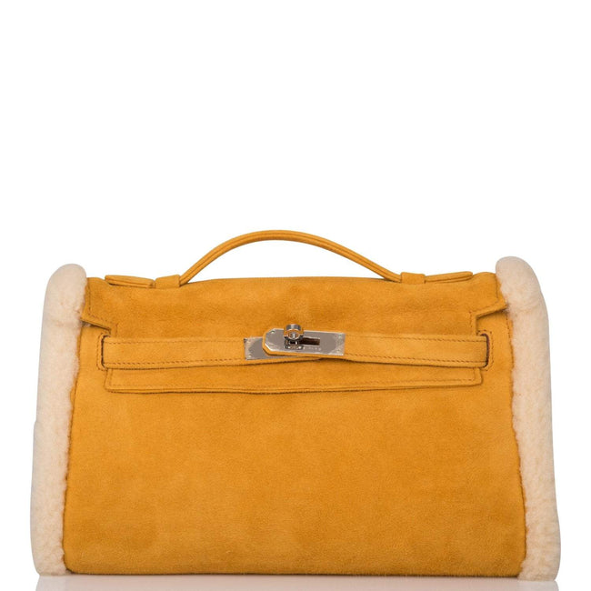 Hermes Sable Doblis and Shearling Teddy Kelly Muff Palladium Hardware Hover Image