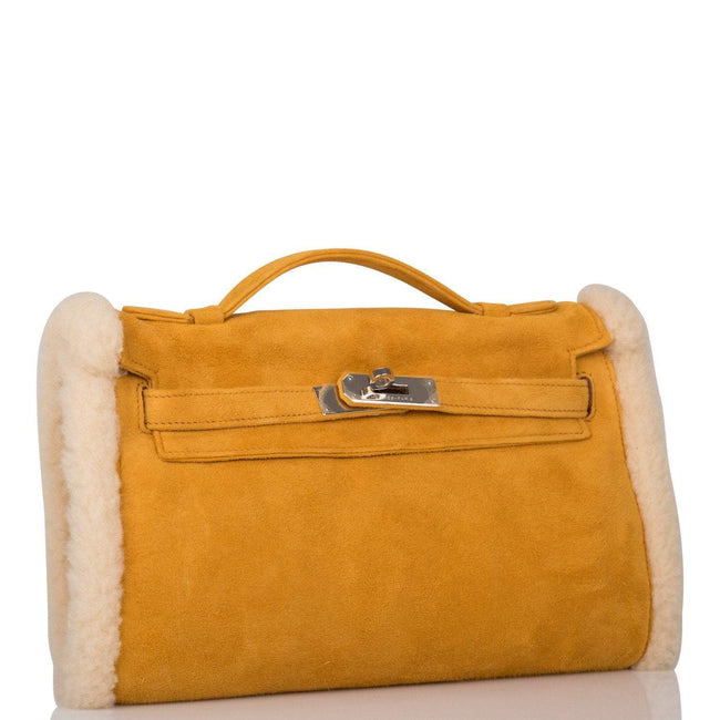 Hermes Sable Doblis and Shearling Teddy Kelly Muff Palladium Hardware Main Image