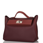 Hermes Bordeaux and Rouge H 24/24 Bag 29cm Palladium Hardware