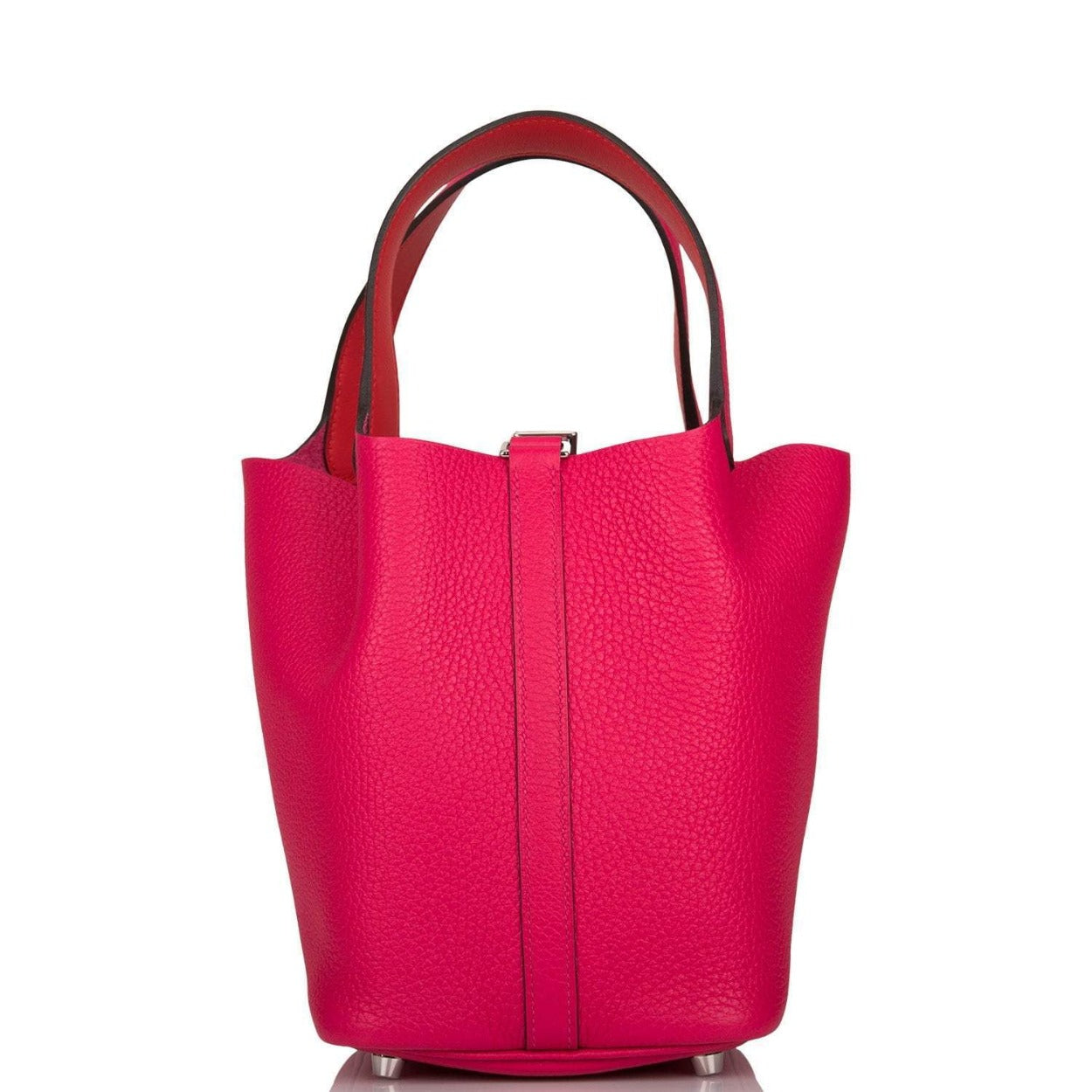 Hermes Rose Mexico Clemence Picotin Lock 18cm Palladium Hardware