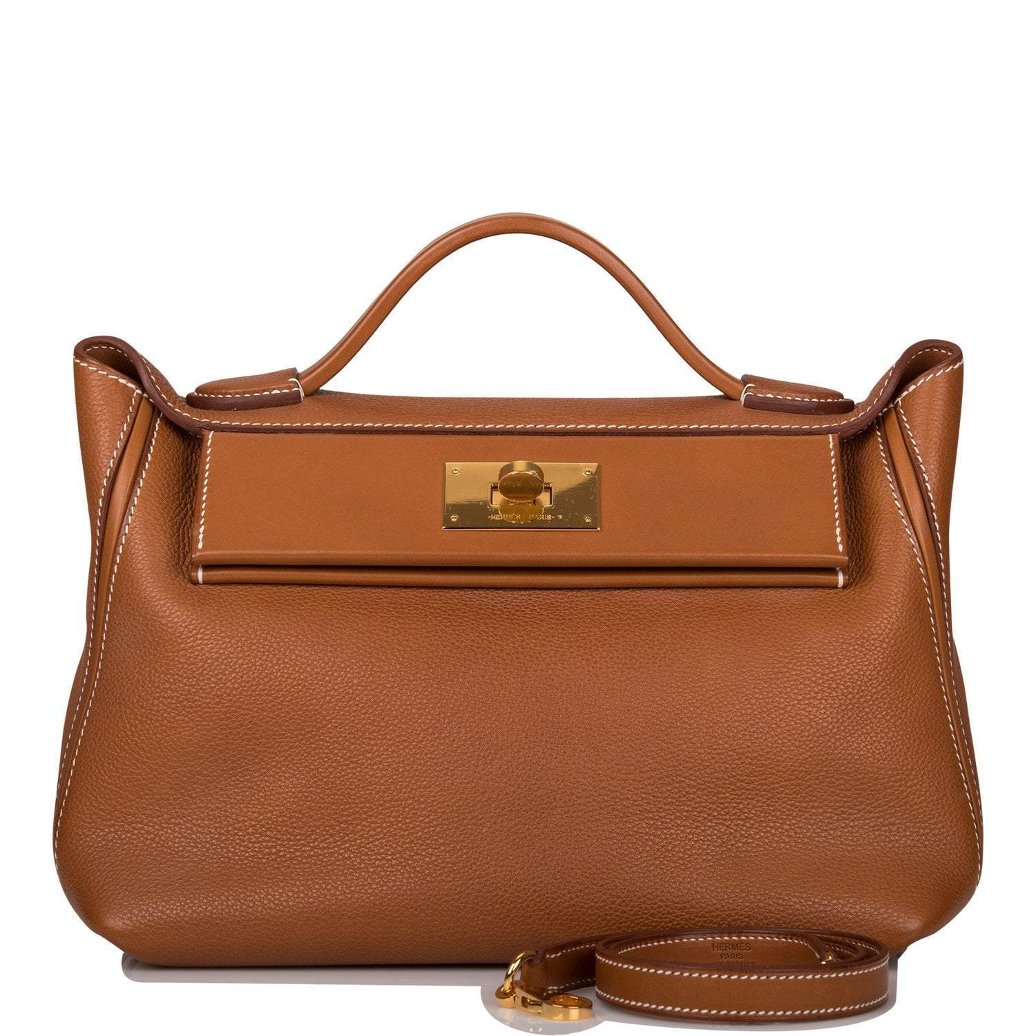 Hermes Fauve Barenia Faubourg 24/24 Bag 29cm Gold Hardware