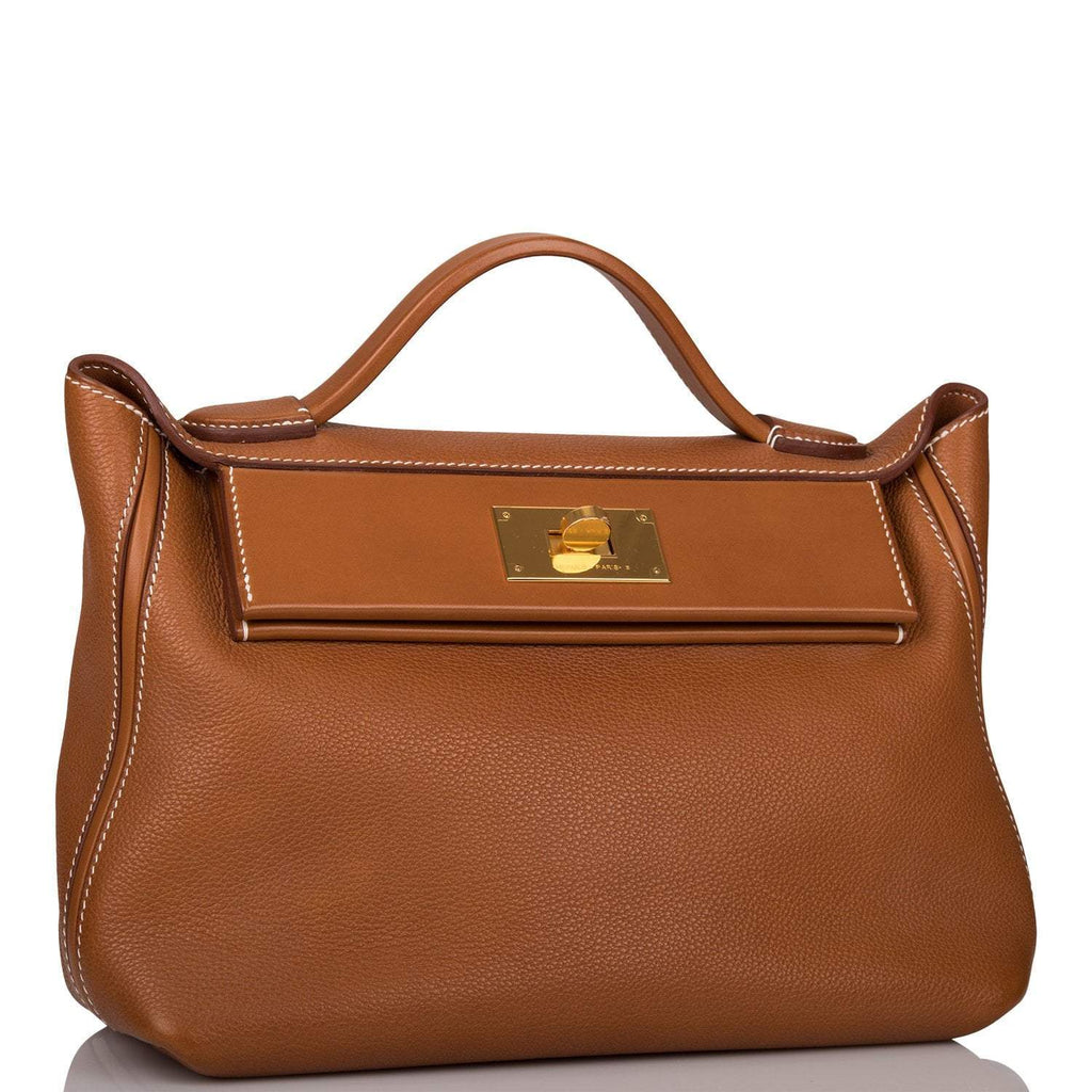 Hermes Fauve Barenia Faubourg 24/24 Bag 29cm Gold Hardware