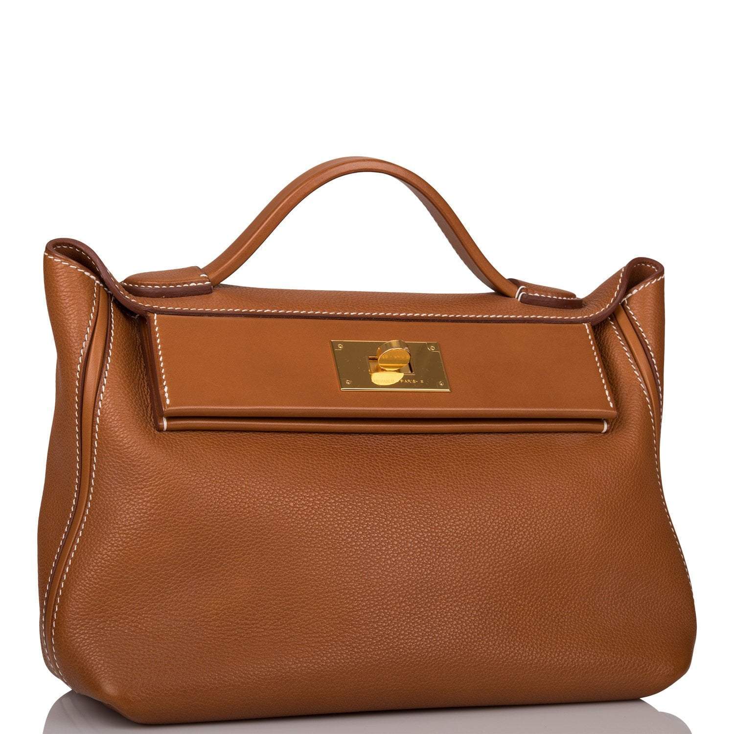 Hermes Fauve Barenia Faubourg 24/24 Bag 29cm Gold Hardware