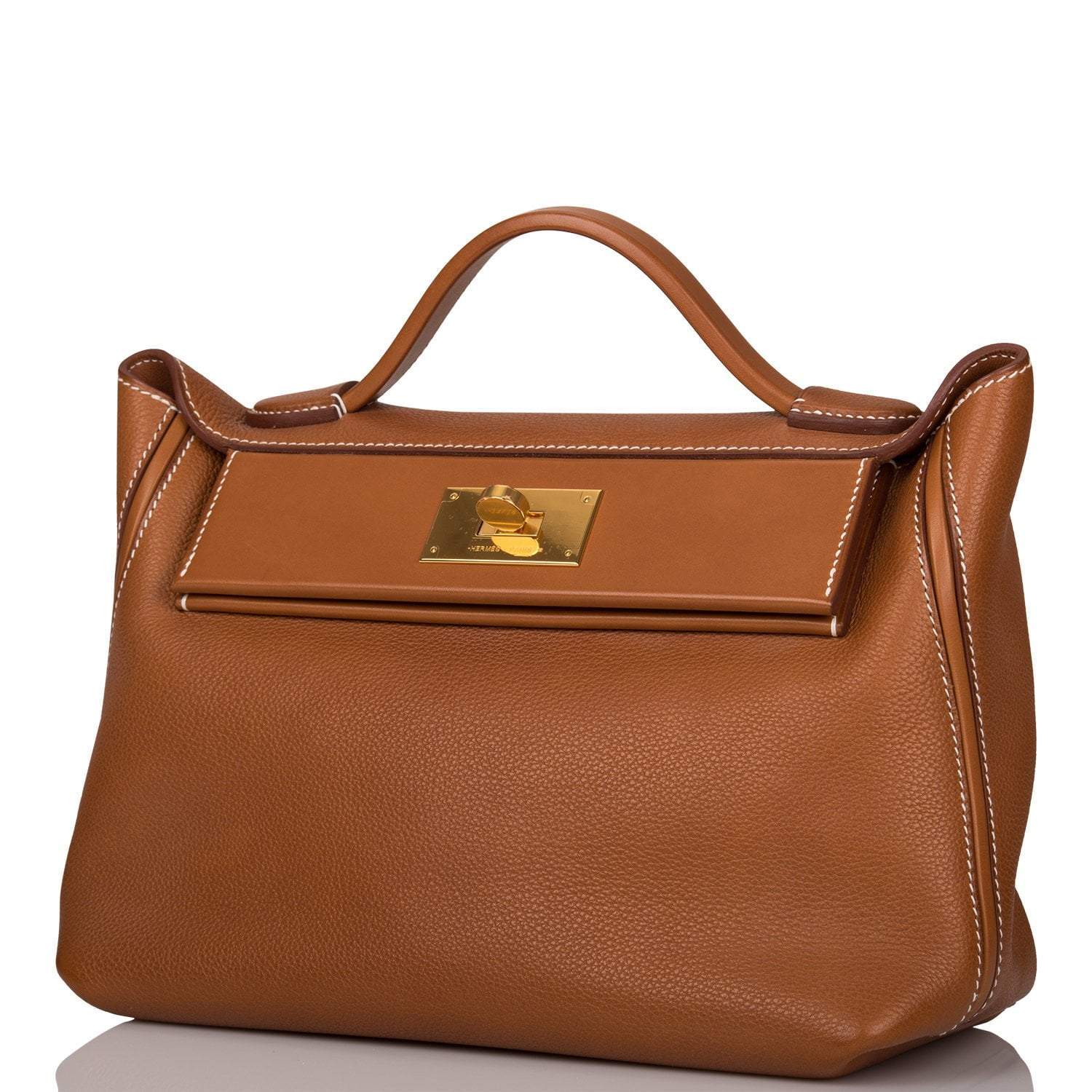 Hermes Fauve Barenia Faubourg 24/24 Bag 29cm Gold Hardware