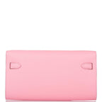 Hermes Rose Confetti Epsom Kelly Wallet To Go Palladium Hardware