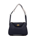 Hermes Bleu Nuit Clemence Lindy 26cm Gold Hardware