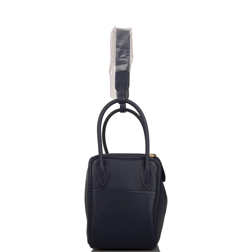 Hermes Bleu Nuit Clemence Lindy 26cm Gold Hardware