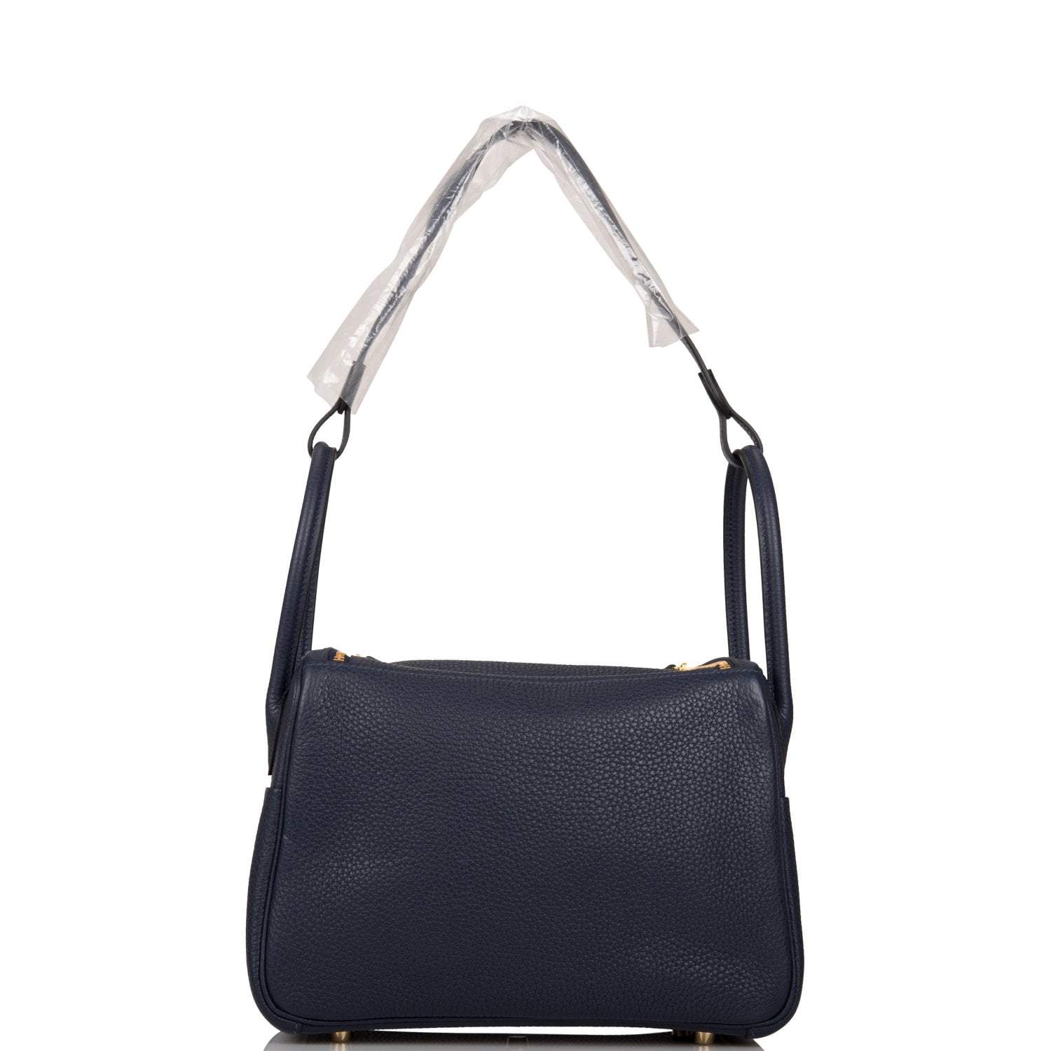 Hermes Bleu Nuit Clemence Lindy 26cm Gold Hardware