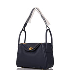 Hermes Bleu Nuit Clemence Lindy 26cm Gold Hardware