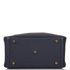 Hermes Bleu Nuit Clemence Lindy 26cm Gold Hardware